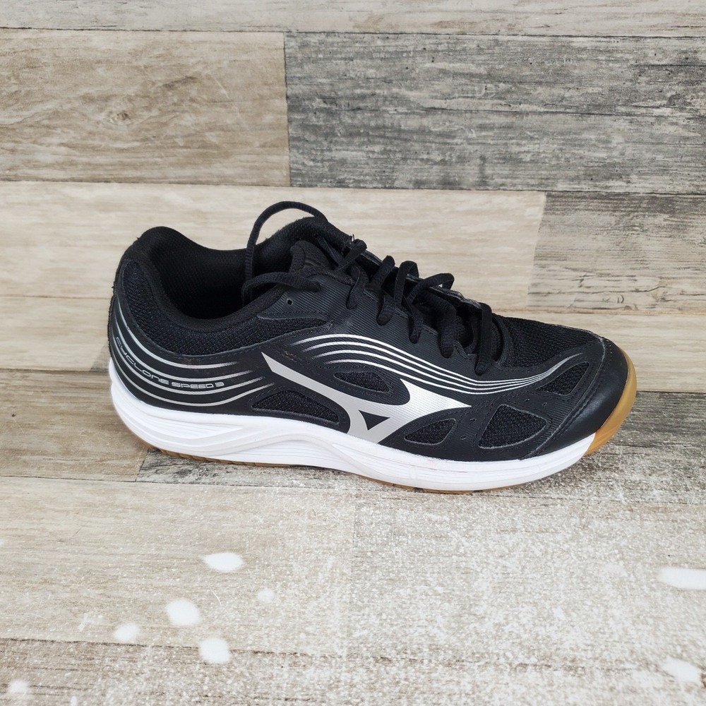 Mizuno Cyclone Speed 3 Womens Shoes 8 Black Lace-Up Round Toe Low Top Sneakers